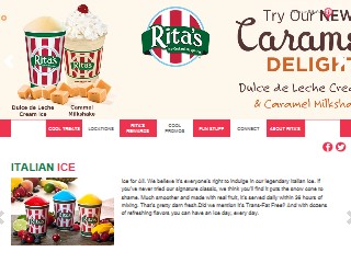 Web site https://www.ritasice.com, Rita's Water Ice